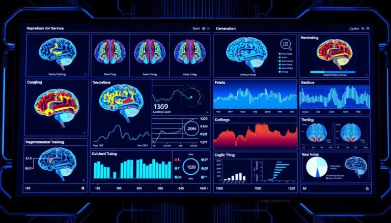 NeuroPrime neurotechnology platform interface showing brain mapping and cognitive enhancement tools