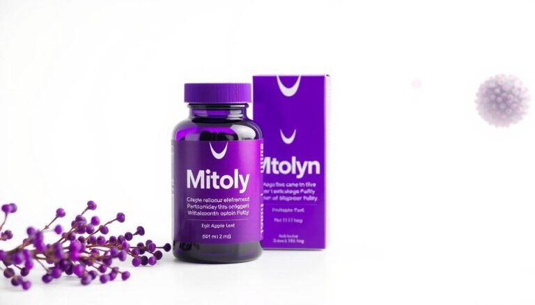 Mitolyn supplement bottle and packaging showing the mitochondrial formula